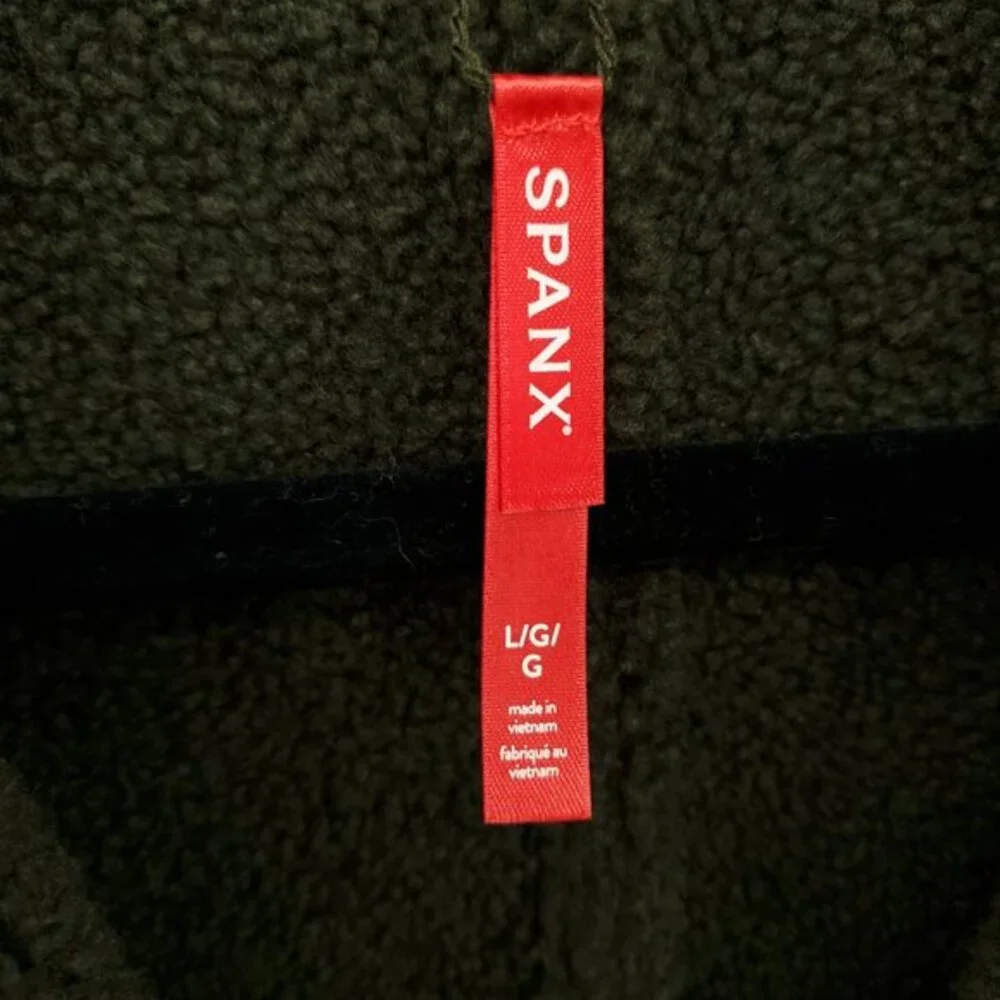 SPANX Reversible Suede & Fleece Jacket L Utility Green